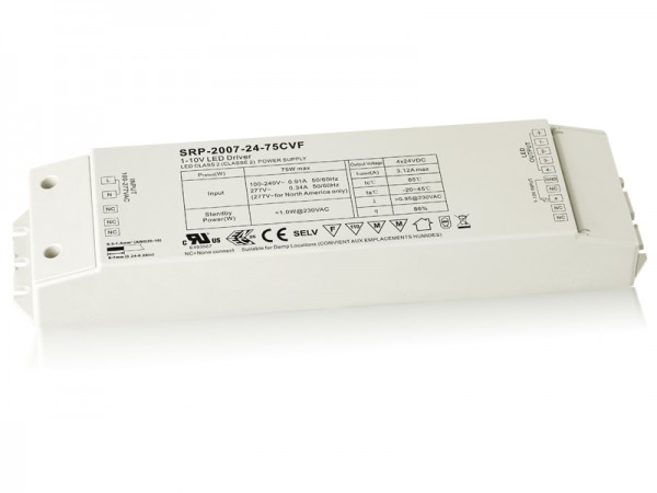 75W 4 Channels Constant Voltage RF LED Dimmable Driver SRP-1009-24-75CVF