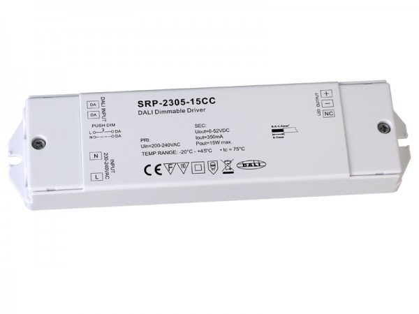 DALI-2 Certified 15W Dimmable LED Driver SRP-2305-15CC