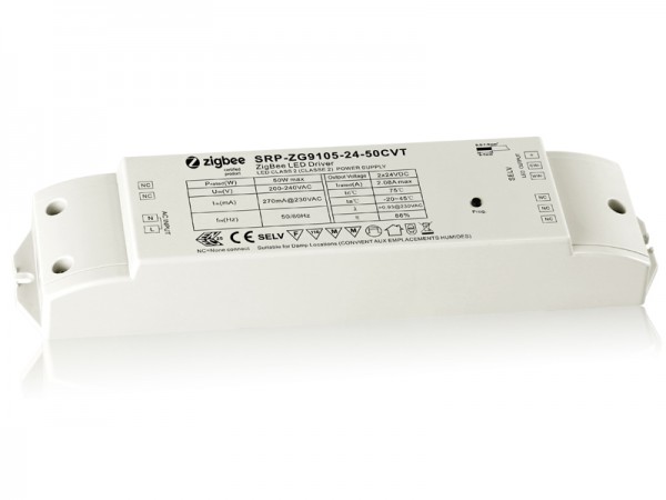 50W Dimmable Constant Voltage ZigBee Color Temperature LED Driver SRP-ZG9105-12-50CVT/SRP-ZG9105-24-50CVT  