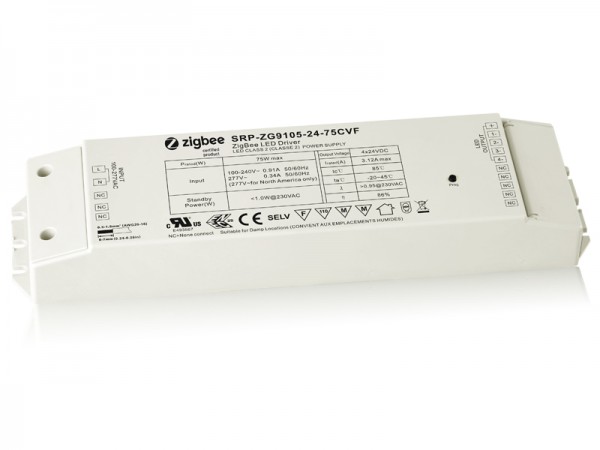 75W Constant Voltage ZigBee Extended Color LED Dimmable Driver SRP-ZG9105-75W-CVF