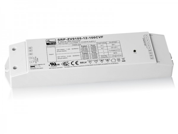 Constant Voltage 100W Z-Wave Dimmable PWM RGBW LED Driver SRP-ZV9105-12-100W-CVF