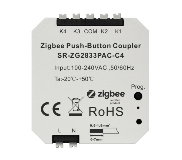 Zigbee Push-button Coupler Match with Ubisys SR-ZG2833PAC-C4