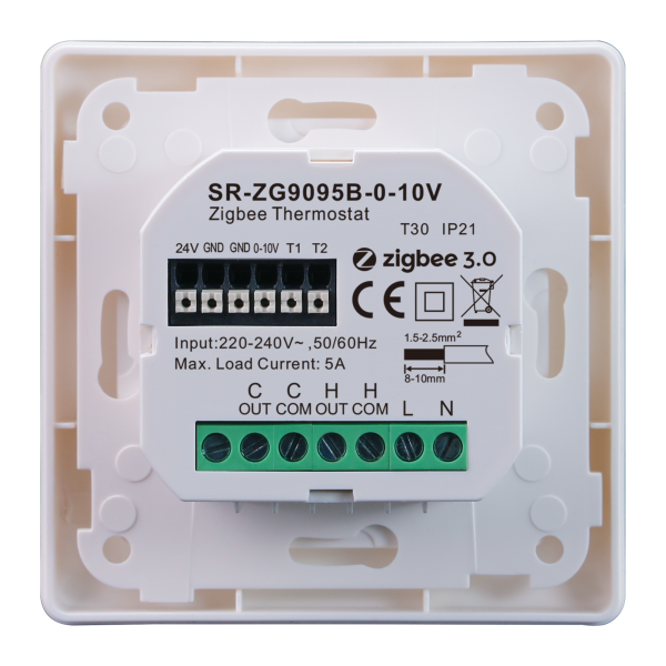 ZigBee Thermostat Heating Cooling Controller SR-ZG9095B-0-10V