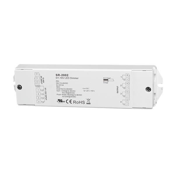 4 Channel 0/1-10V Constant Voltage LED Dimmer Switch SR-2002