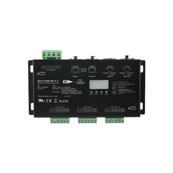 Ultra-Pro 12CH RDM DMX512 Decoder SR-2108P-M12-5/3