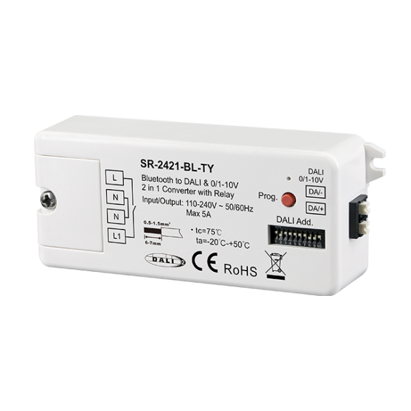 Bluetooth to DALI & 0/1-10V 2 in 1 Converter SR-2421-BL-TY