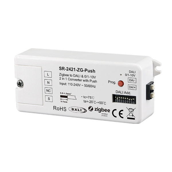 Zigbee＋Push to DALI & 0/1-10V Converter SR-2421-ZG-Push