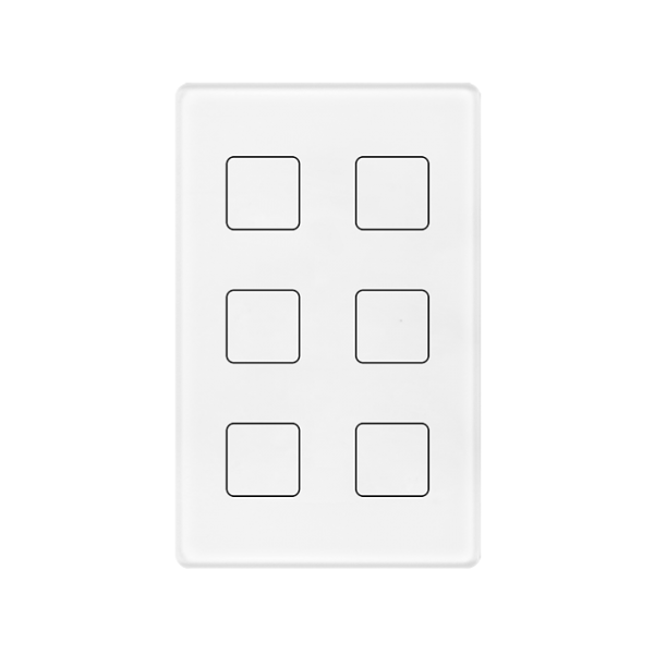 6-Key DALI Wall Switch Touch Panel SR-2422T6-DA2(US)