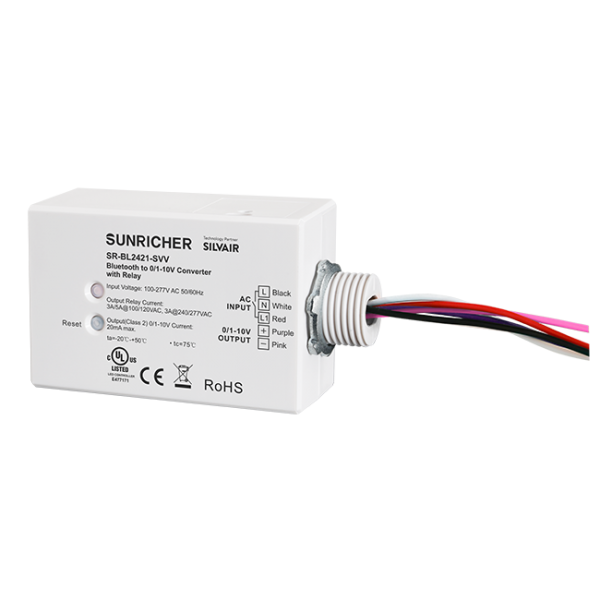 Silvair Bluetooth to 0-10V Converter with 5A Relay SR-BL2421-SVV