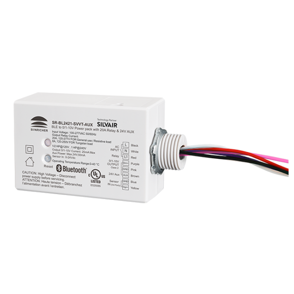 Silvair Bluetooth to 0/1-10V Power Pack with 20A Relay & 24V Aux SR-BL2421-SVVT-AUX