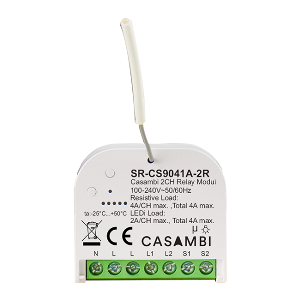 Casambi 2CH Smart Relay Module SR-CS9041A-2R