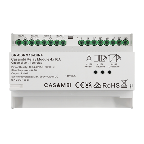 4 Channels DIN Rail Casambi Relay SR-CSRM16-DIN4