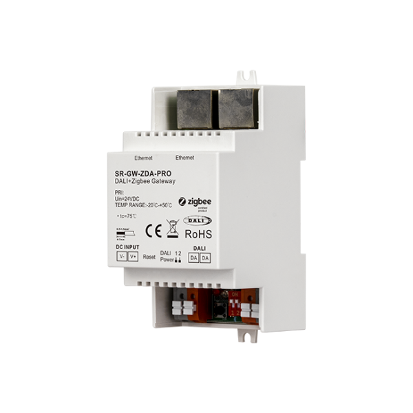 DIN Rail Ethernet (IP) DALI+Zigbee Gateway SR-GW-ZDA-PRO