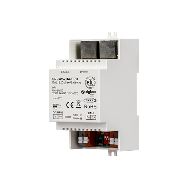 DIN Rail Ethernet (IP) DALI & Zigbee Gateway SR-GW-ZDA-PRO