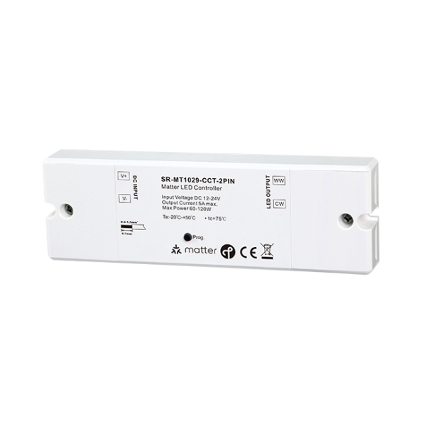 Matter Over Thread + ZigBee Dual Tech CCT LED Controller SR-MT1029-CCT-2PIN