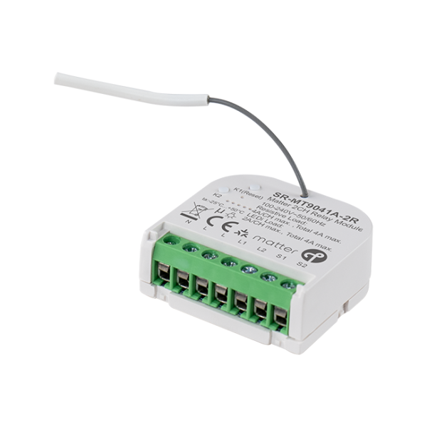 Matter Over Thread 2CH Smart Relay SR-MT9041A-2R