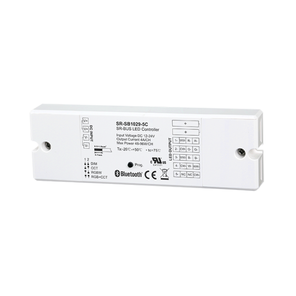 DIM CCT RGBW RGB+CCT 4 in 1 Constant Voltage 2.4G Mesh LED Controller SR-SB1029-5C
