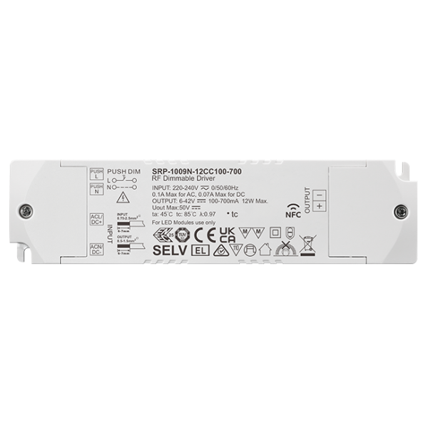 12W RF NFC Enabled LED Driver (Constant Current) SRP-1009N-12CC100-700