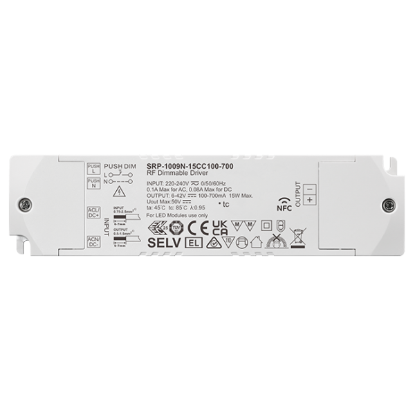 15W RF NFC Enabled LED Driver (Constant Current) SRP-1009N-15CC100-700