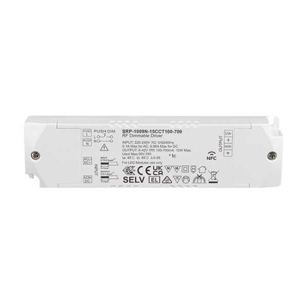15W 2CH RF NFC Enabled LED Driver (Constant Current) SRP-1009N-15CCT100-700