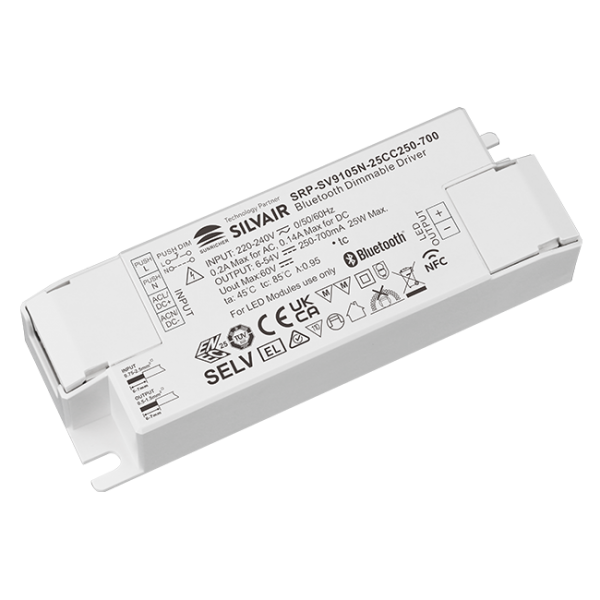 25W 2CH BLE NFC Enabled LED Driver (Constant Current) SRP-SV9105N-25CCT250-700