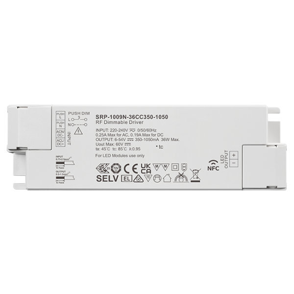 36W RF NFC Enabled LED Driver (Constant Current) SRP-1009N-36CC350-1050