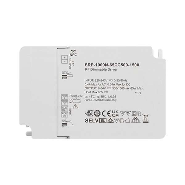 65W RF NFC Enabled LED Driver (Constant Current) SRP-1009N-65CC500-1500