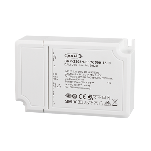 65W NFC Programmable DALI DT6 LED Driver (Constant Current) SRP-2305N-65CC500-1500