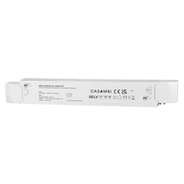 100W 24VDC 2 Channels Constant Voltage Casambi Dimmable LED Driver SRP-CS9105-24-100LCVT