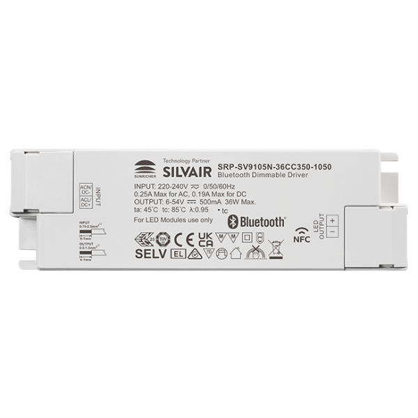 36W 1CH BLE NFC Enabled LED Driver (Constant Current) SRP-SV9105N-36CC350-1050