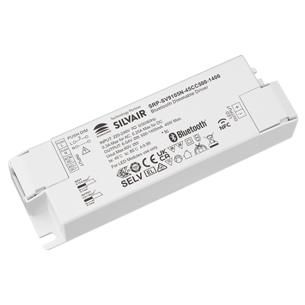 45W 1CH BLE NFC Enabled LED Driver (Constant Current) SRP-SV9105N-45CC500-1400