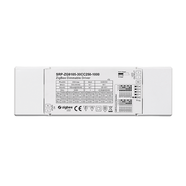 30W Constant Current ZigBee LED Dimmable Driver SRP-ZG9105-30CC250-1000