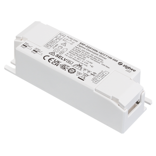2 Channels 10W NFC Constant Current ZigBee Tunable White LED Dimmable Driver SRP-ZG9105N-10CCT100-500