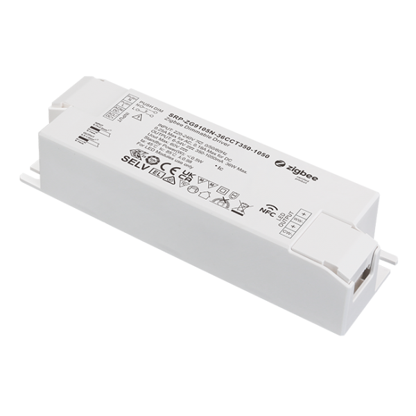 2 Channels 36W NFC Constant Current ZigBee Tunable White LED Dimmable Driver SRP-ZG9105N-36CCT350-1050
