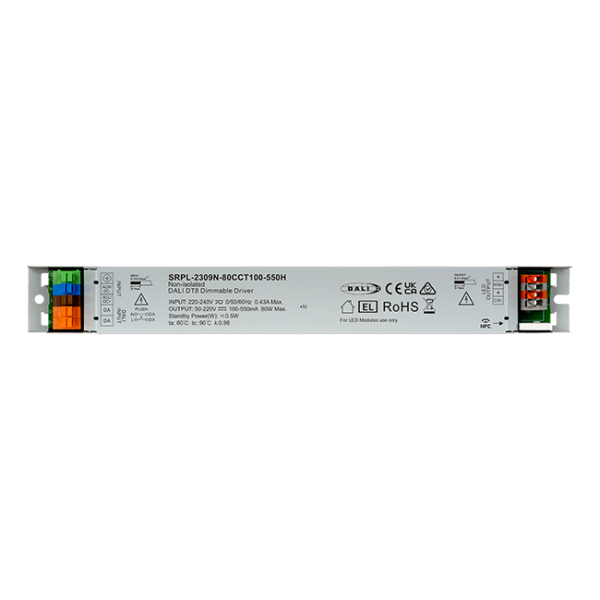 80W DALI DT8 Non-SELV NFC LED Driver (Constant Current) SRPL-2309N-80CCT100-550H