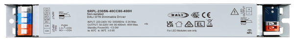 40W NFC Programmable DALI DT6 Non-SELV Long Metal Casing LED Driver(Constant Current) SRPL-2305N-40CC80-400H