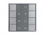 Ultra Slim Metal 8-Fold KNX Push Button SR-KN9551NK8 with label 