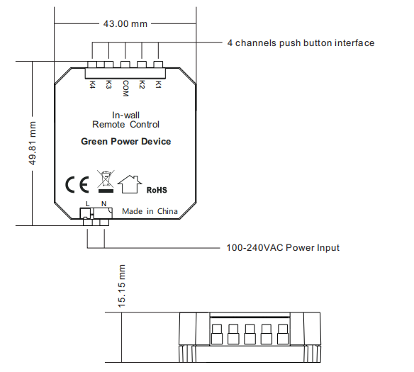 Z-Wave Push-button Coupler SR-ZV2833PAC