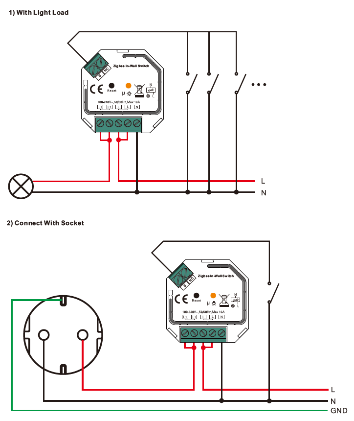 ZigBee 16A AC In Wall Switch SR-ZG9101SAC-HP-Switch-B