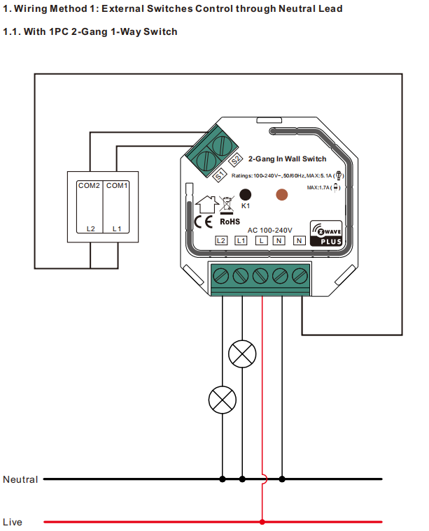 ZigBee 16A AC In Wall Switch SR-ZG9101SAC-HP-Switch-B